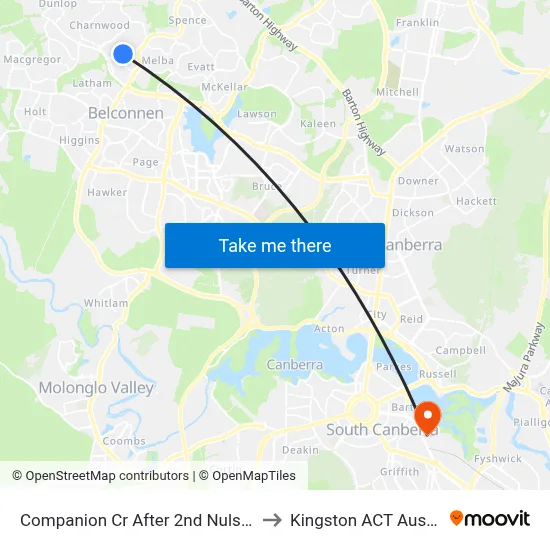 Companion Cr After 2nd Nulsen Cct to Kingston ACT Australia map