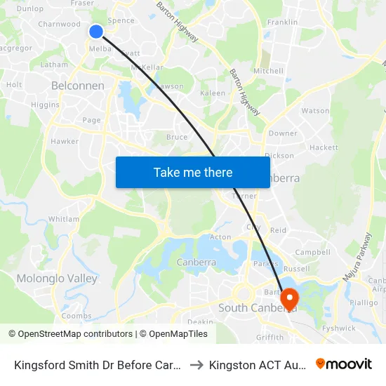 Kingsford Smith Dr Before Carandini St to Kingston ACT Australia map