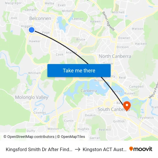 Kingsford Smith Dr After Findlay St to Kingston ACT Australia map