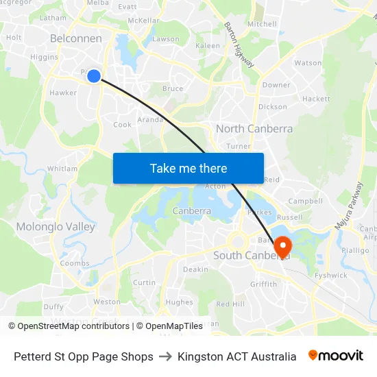 Petterd St Opp Page Shops to Kingston ACT Australia map