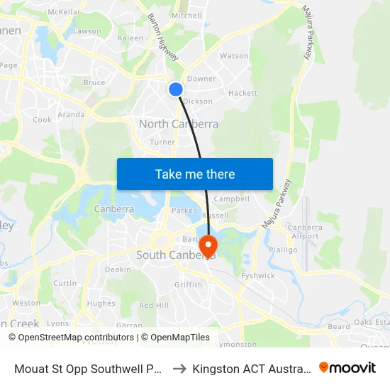 Mouat St Opp Southwell Park to Kingston ACT Australia map