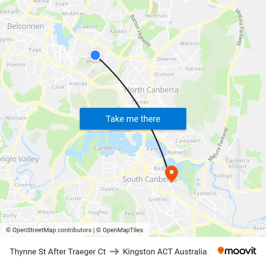 Thynne St After Traeger Ct to Kingston ACT Australia map