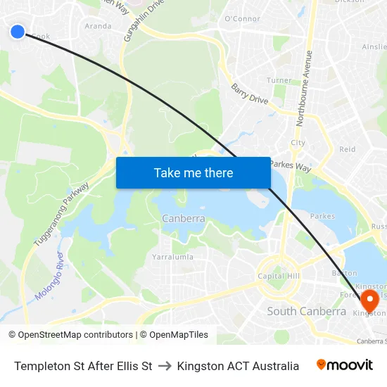 Templeton St After Ellis St to Kingston ACT Australia map