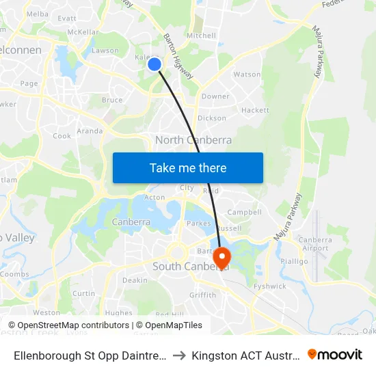 Ellenborough St Opp Daintree Cr to Kingston ACT Australia map