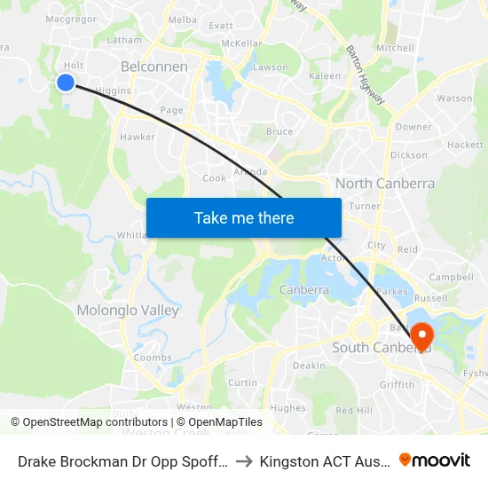 Drake Brockman Dr Opp Spofforth St to Kingston ACT Australia map