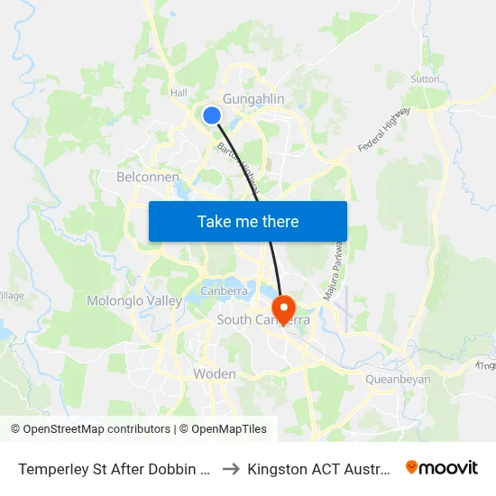 Temperley St After Dobbin Cct to Kingston ACT Australia map