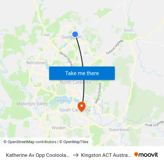 Katherine Av Opp Cooloola St to Kingston ACT Australia map