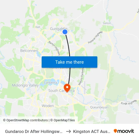 Gundaroo Dr After Hollingsworth St to Kingston ACT Australia map
