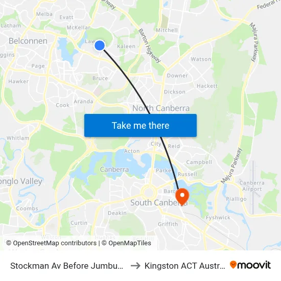 Stockman Av Before Jumbuck Cr to Kingston ACT Australia map