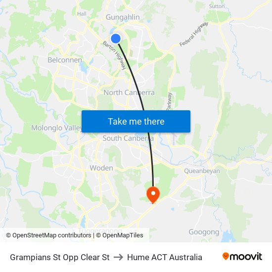 Grampians St Opp Clear St to Hume ACT Australia map