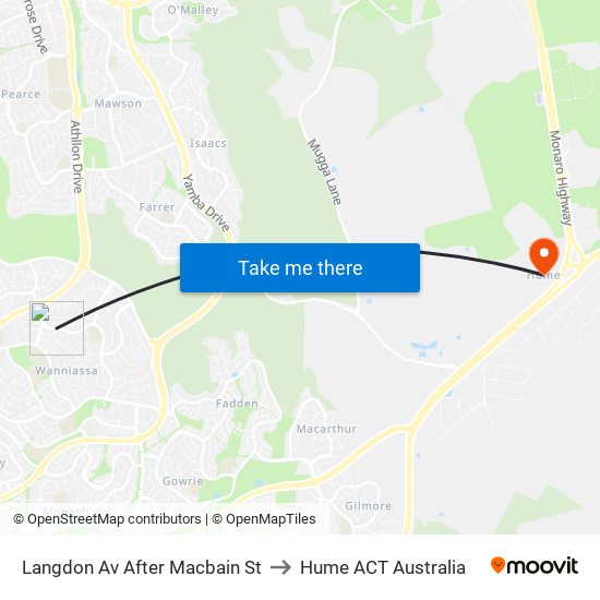Langdon Av After Macbain St to Hume ACT Australia map