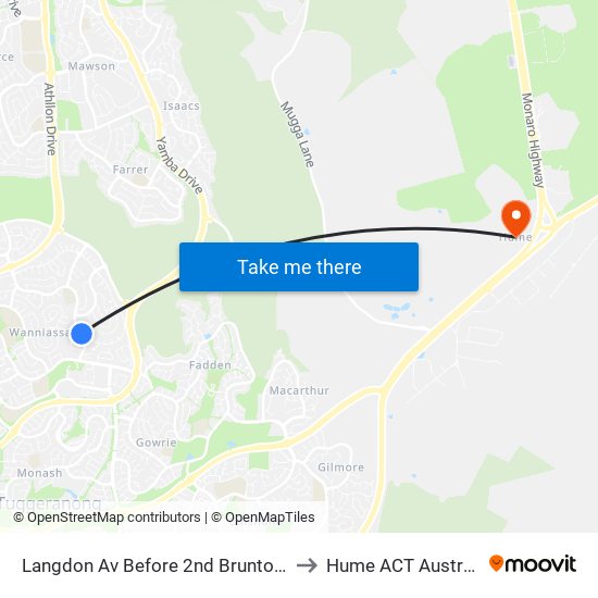 Langdon Av Before 2nd Brunton St to Hume ACT Australia map