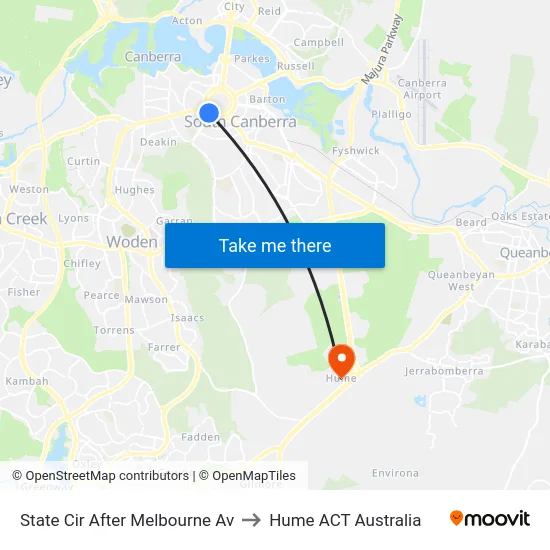 State Cir After Melbourne Av to Hume ACT Australia map