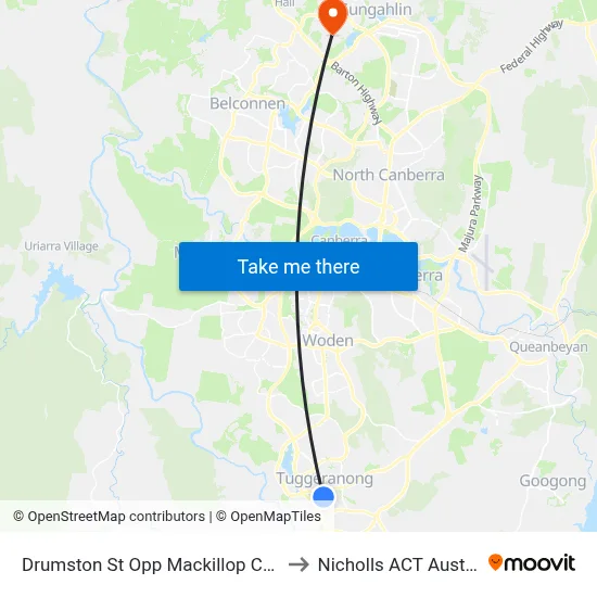 Drumston St Opp Mackillop College to Nicholls ACT Australia map