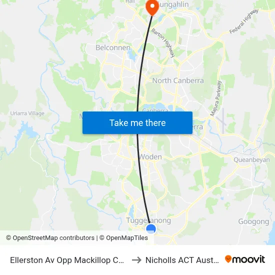 Ellerston Av Opp Mackillop College to Nicholls ACT Australia map