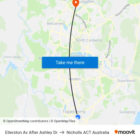Ellerston Av After Ashley Dr to Nicholls ACT Australia map