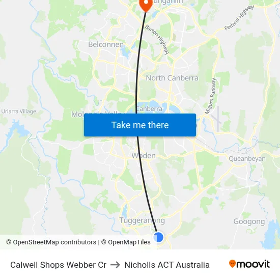 Calwell Shops Webber Cr to Nicholls ACT Australia map