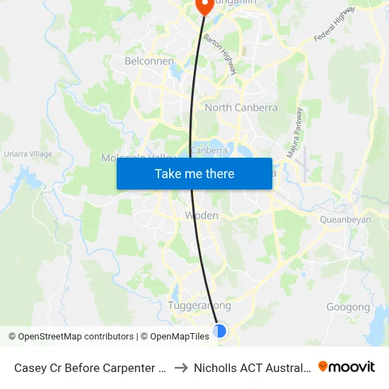 Casey Cr Before Carpenter Cl to Nicholls ACT Australia map