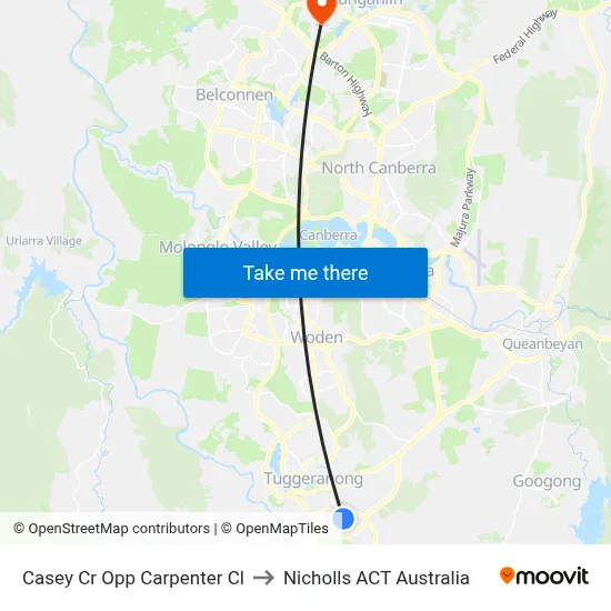 Casey Cr Opp Carpenter Cl to Nicholls ACT Australia map