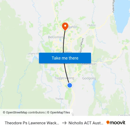 Theodore Ps Lawrence Wackett Cr to Nicholls ACT Australia map