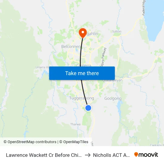 Lawrence Wackett Cr Before Chippindall Cct to Nicholls ACT Australia map
