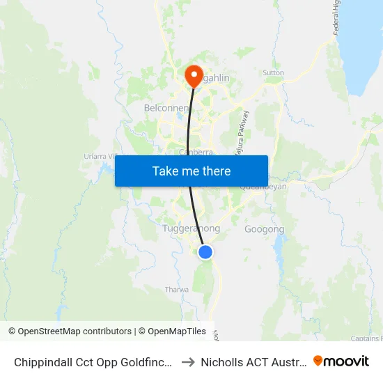 Chippindall Cct Opp Goldfinch Cct to Nicholls ACT Australia map