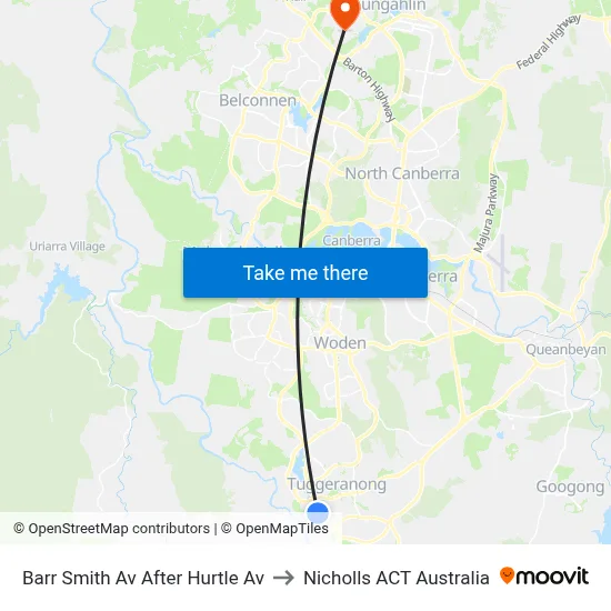 Barr Smith Av After Hurtle Av to Nicholls ACT Australia map