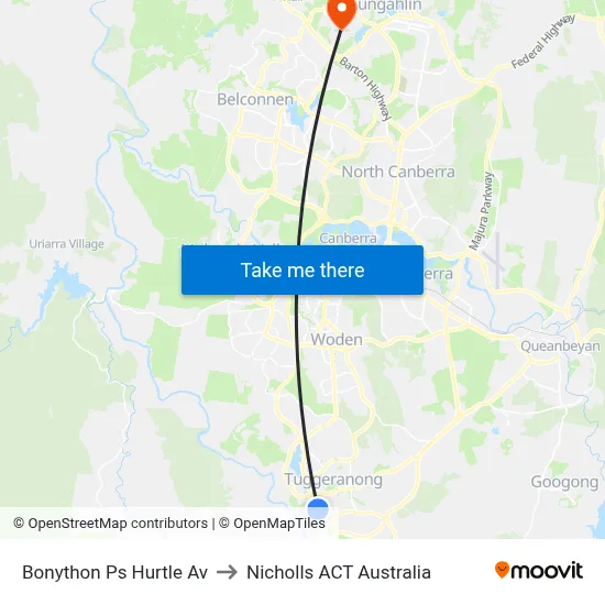 Bonython Ps Hurtle Av to Nicholls ACT Australia map