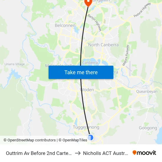 Outtrim Av Before 2nd Carter Cr to Nicholls ACT Australia map
