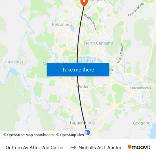 Outtrim Av After 2nd Carter Cr to Nicholls ACT Australia map