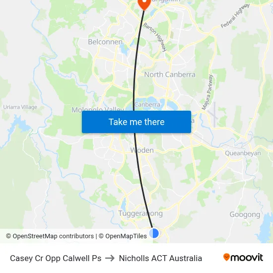 Casey Cr Opp Calwell Ps to Nicholls ACT Australia map