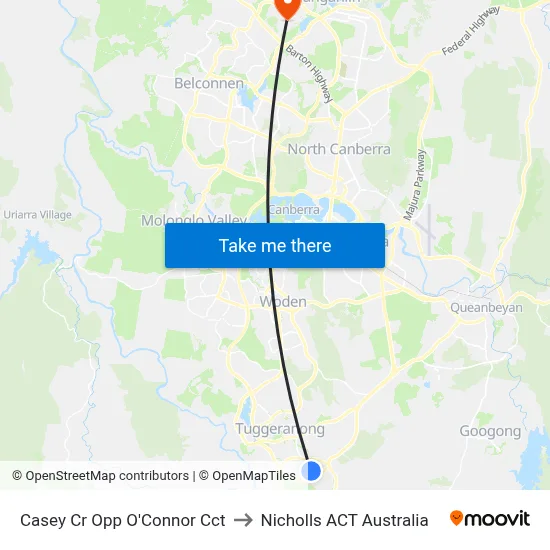 Casey Cr Opp O'Connor Cct to Nicholls ACT Australia map