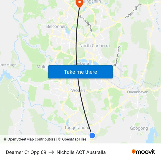 Deamer Cr Opp 69 to Nicholls ACT Australia map