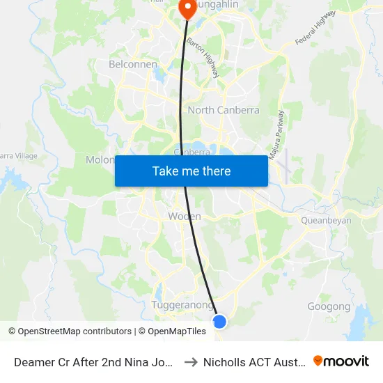 Deamer Cr After 2nd Nina Jones Cr to Nicholls ACT Australia map