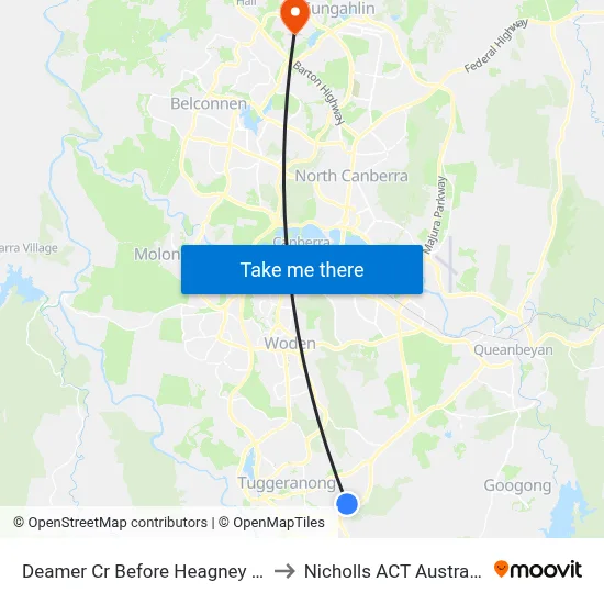 Deamer Cr Before Heagney Cr to Nicholls ACT Australia map