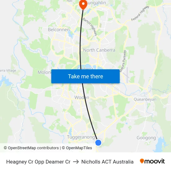 Heagney Cr Opp Deamer Cr to Nicholls ACT Australia map