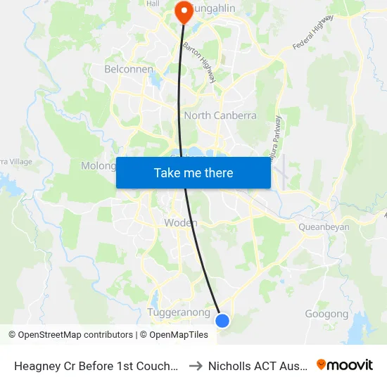Heagney Cr Before 1st Couchman Cr to Nicholls ACT Australia map