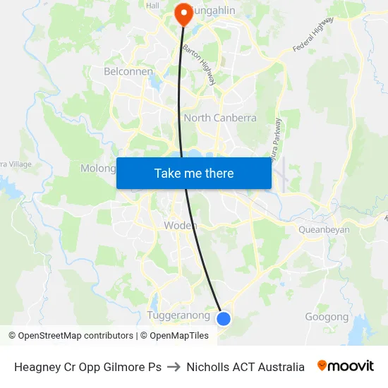 Heagney Cr Opp Gilmore Ps to Nicholls ACT Australia map