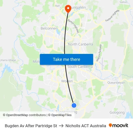 Bugden Av After Partridge St to Nicholls ACT Australia map