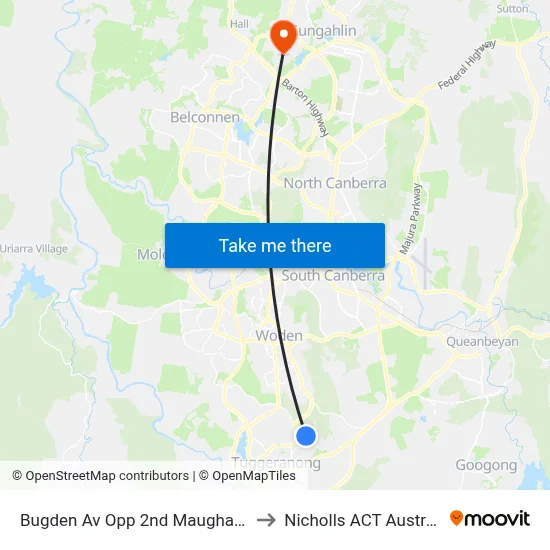 Bugden Av Opp 2nd Maughan Cr to Nicholls ACT Australia map
