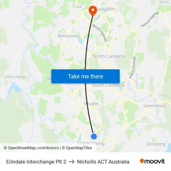 Erindale Interchange Plt 2 to Nicholls ACT Australia map