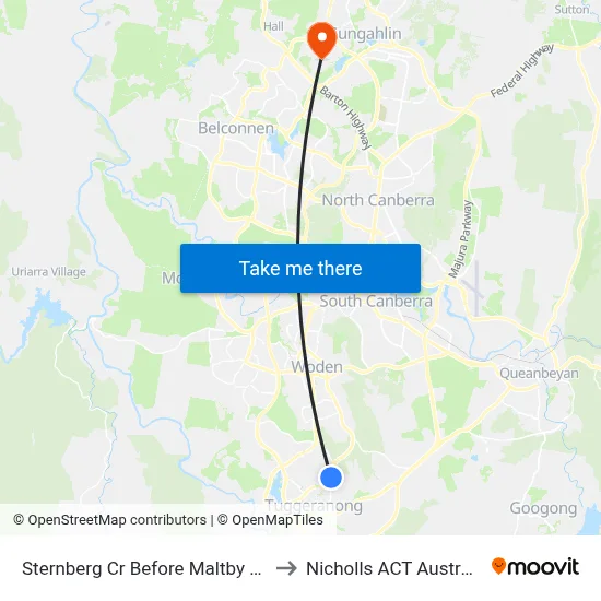 Sternberg Cr Before Maltby Cct to Nicholls ACT Australia map