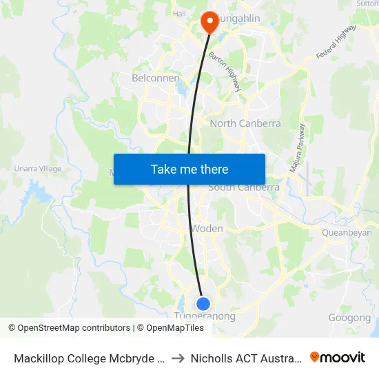 Mackillop College Mcbryde Cr to Nicholls ACT Australia map