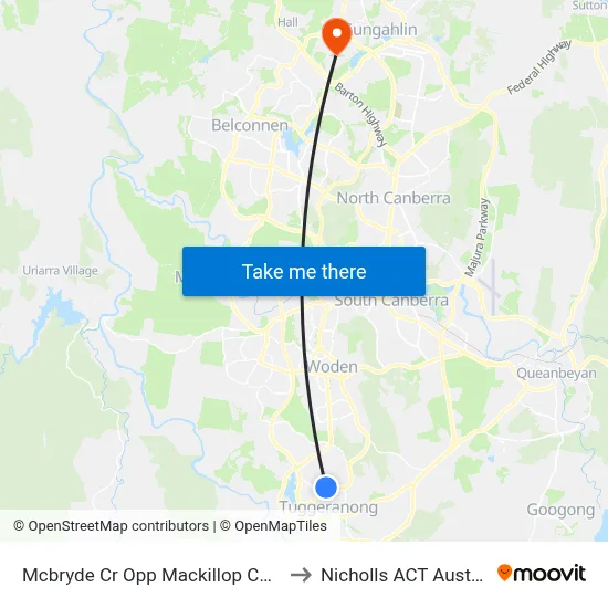 Mcbryde Cr Opp Mackillop College to Nicholls ACT Australia map