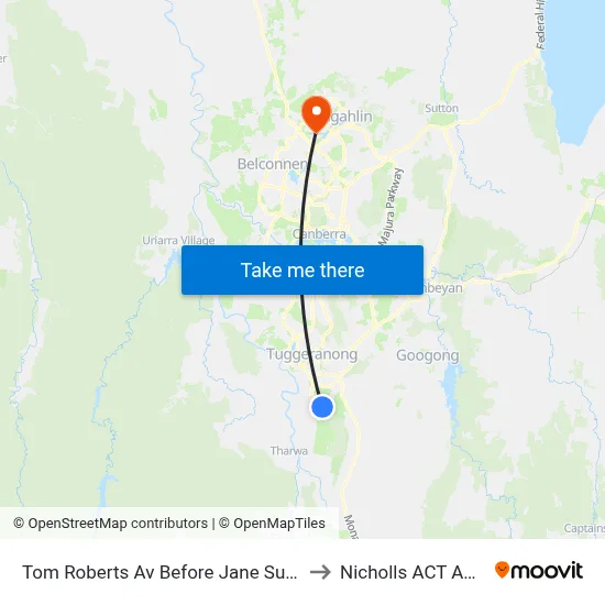 Tom Roberts Av Before Jane Sutherland St to Nicholls ACT Australia map