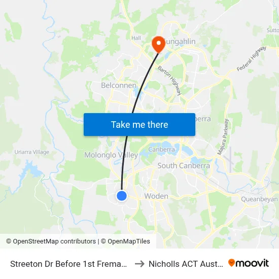 Streeton Dr Before 1st Fremantle Dr to Nicholls ACT Australia map