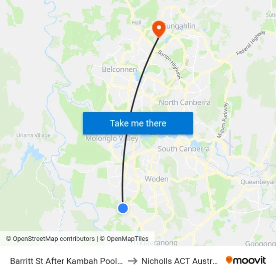 Barritt St After Kambah Pool Rd to Nicholls ACT Australia map