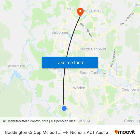 Boddington Cr Opp Mcleod Pl to Nicholls ACT Australia map