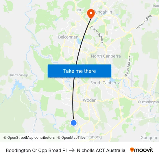 Boddington Cr Opp Broad Pl to Nicholls ACT Australia map