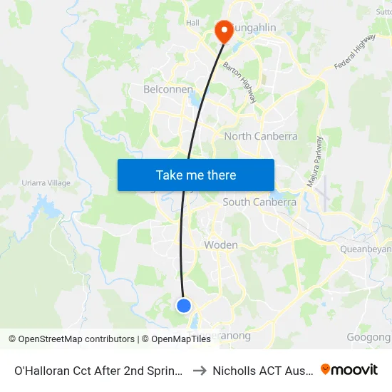 O'Halloran Cct After 2nd Springbett St to Nicholls ACT Australia map